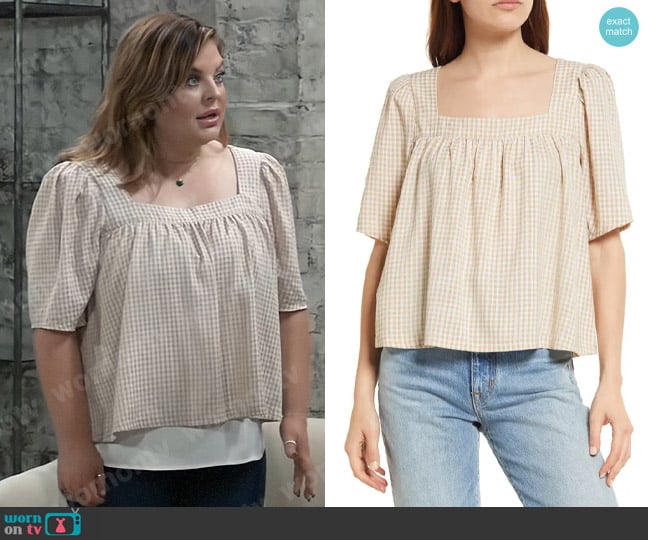 Treasure & Bond Square Neck Top worn by Maxie Jones (Kirsten Storms) on General Hospital