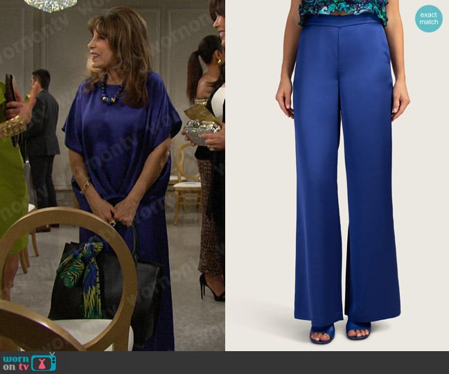 Trina Turk Ines Pants in Majorelle Blue worn by Esther Valentine (Kate Linder) on The Bold and the Beautiful