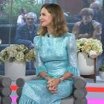 Trinny Wittle’s metallic blue dress on Today