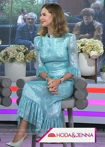 Trinny Wittle's metallic blue dress on Today