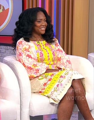 Trish Michelle's floral pattern dress on CBS Mornings