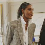 Ubah’s gray plaid blazer on The Real Housewives of New York City