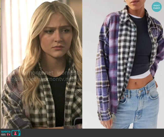 BDG at Urban Outfitters Robbie Spliced Flannel Shirt worn by Lexy Cross (Alyvia Alyn  Lind) on Chucky