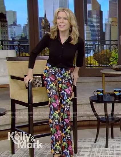 Vanna White’s butterfly print pants on Live with Kelly and Mark