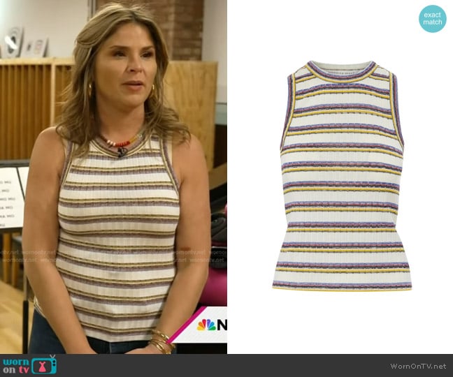 Veronica Beard Jordyn Tank in Off White Multi worn by Jenna Bush Hager on Today