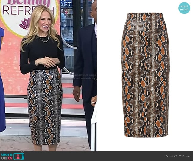 Veronica Beard Kaliyah Skirt in Khaki Multi worn by Dr. Marnie Nussbaum on Today