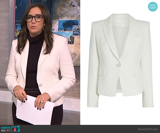 Veronica Beard Woodley Soft-Tweed Jacket worn by Savannah Sellers on NBC News Daily