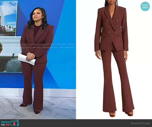Veronica Beard Miller Dickey Blazer in Burnt Sienna worn by Laura Jarrett on Today