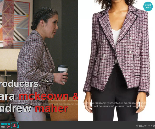 Veronica Beard Theron Tweed Jacket worn by Sherri Kansky (Ruthie Ann Miles) on All Rise