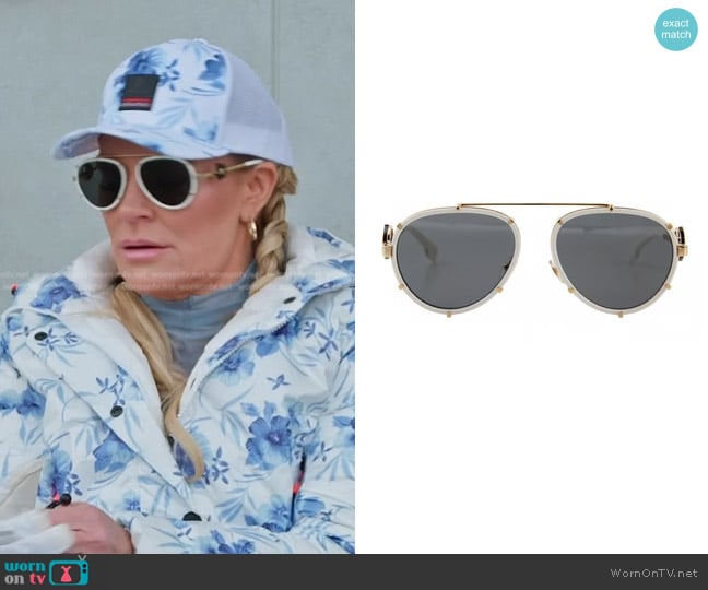 Versace Aviator sunglasses worn by Heather Gay on The Real Housewives of Salt Lake City