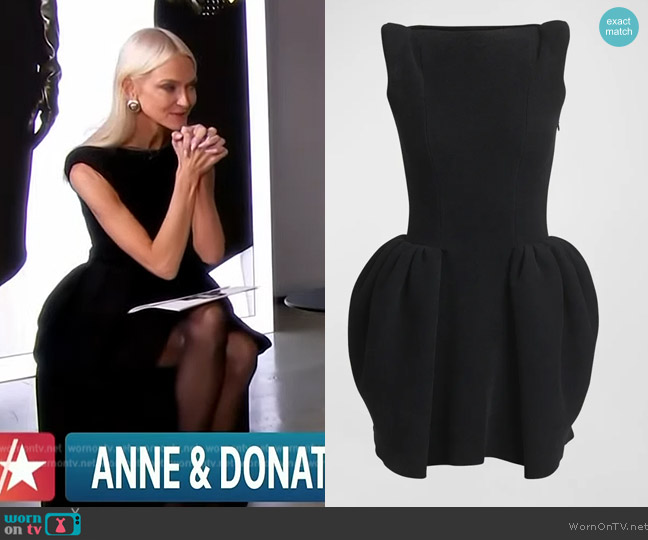 Versace Strong-Shoulder Fit-&-Flare Chenille Knit Mini Dress worn by Zanna Roberts on Access Hollywood