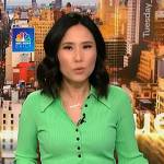 Vicky’s green ribbed polo top on NBC News Daily