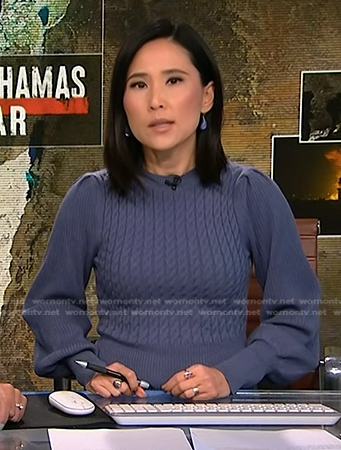 Vicky’s blue cable knit dress on NBC News Daily