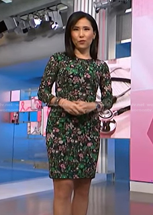 Vicky's floral print long sleeve dress on NBC News Daily
