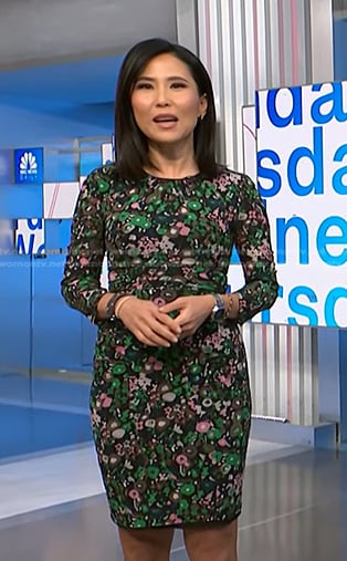 Vicky’s floral print long sleeve dress on NBC News Daily