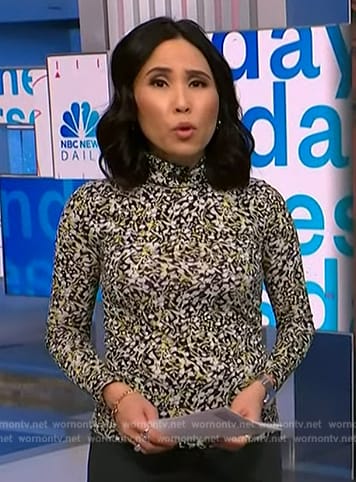 Vicky’s floral long sleeve top on NBC News Daily