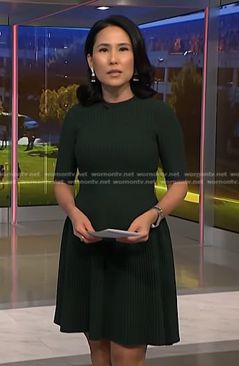 Vicky's green ribbed dress on NBC News Daily