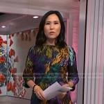 Vicky’s multicolor abstract print dress on NBC News Daily