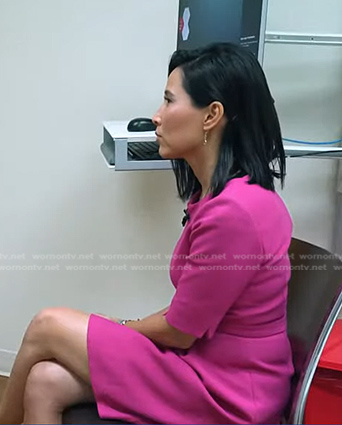 Vicky's pink elbow sleeve dress on NBC News Daily