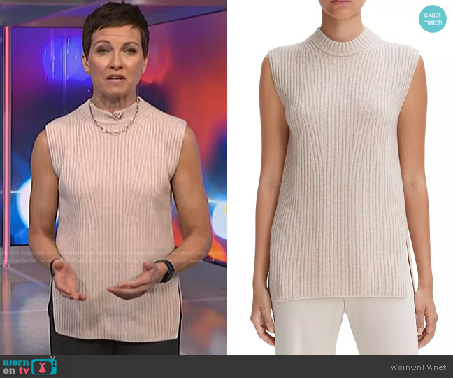 WornOnTV: Stephanie’s beige ribbed sleeveless sweater on NBC News Daily ...