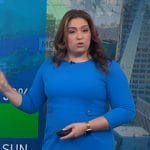 Violeta Yas’s blue sheath dress on NBC News Daily
