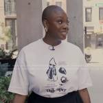 Yomi Adegoke’s white graphic print tee on Good Morning America