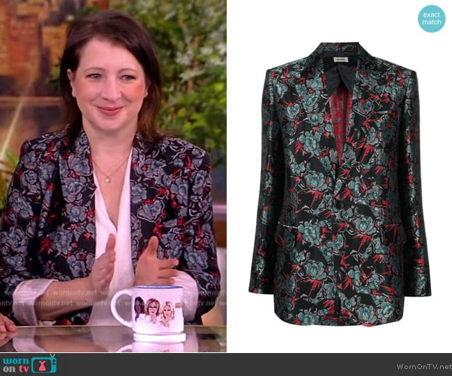 Zadig and Voltaire Floral Jacket worn by Elle Key on The View