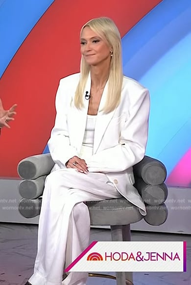 Zanna Roberts’ white blazer and pants on Today