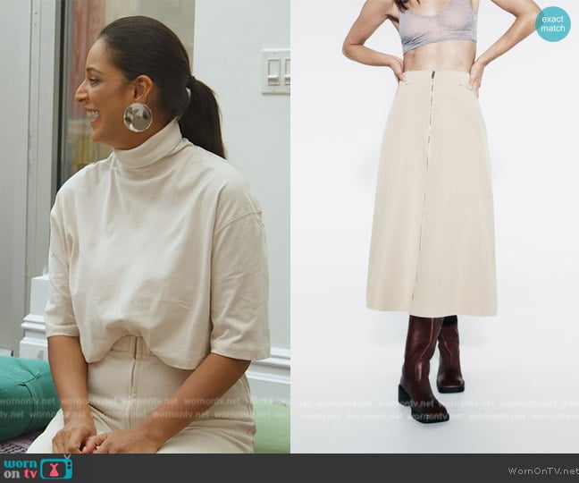 Zara Zipped Cape Skirt worn by Jessel Taank on The Real Housewives of New York City