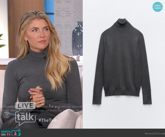 Zara Basic Turtleneck Knit Sweater worn by Amanda Kloots on The Talk