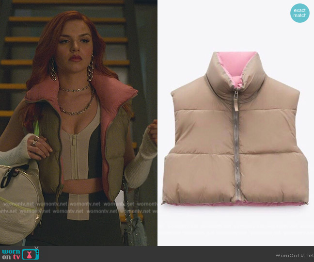 Zara Cropped Puffer Vest worn by Chloe (Mirela Balic) on Elite