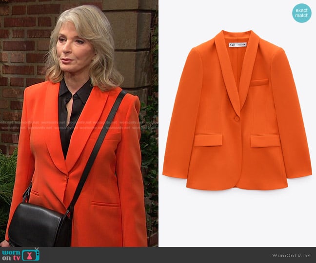 Zara Shawl Lapel Blazer worn by Marlena Evans (Deidre Hall) on Days of our Lives