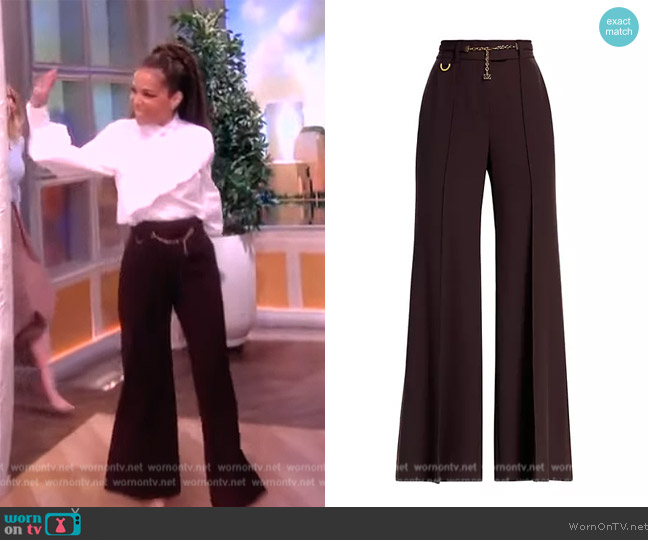 WornOnTV: Sunny’s white ruffle blouse and pants on The View | Sunny ...