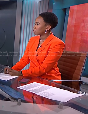 Zinhle’s orange wrap blazer on NBC News Daily