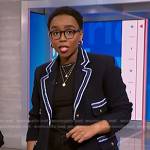 Zinhle’s black tweed trim blazer on NBC News Daily