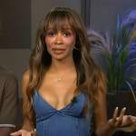 Zuri’s denim sleeveless dress on Access Hollywood