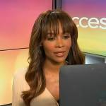 Zuri’s beige two-tone dress on Access Hollywood