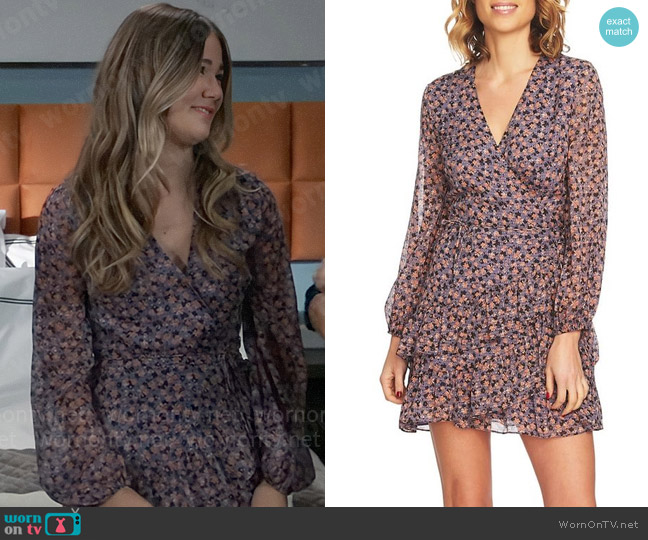 1. State Ditzy Ruffle Wrap Dress worn by Emma Scorpio-Drake (Brooklyn Rae Silzer) on General Hospital