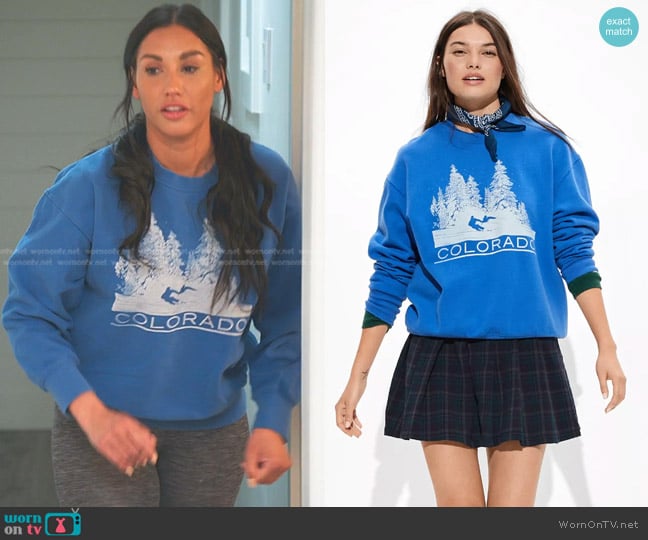 American Eagle Super Soft Colorado Graphic Sweatshirt worn by Monica Garcia on The Real Housewives of Salt Lake City