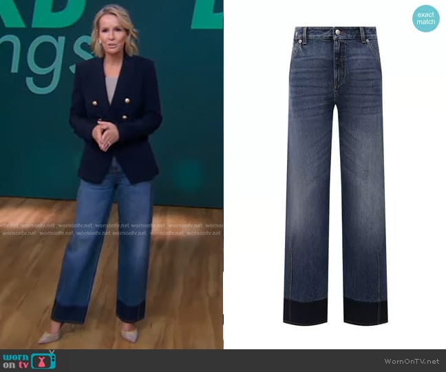 Alexander McQueen Two-Tone Straight-Leg Jeans worn by Dr. Jennifer Ashton on Good Morning America