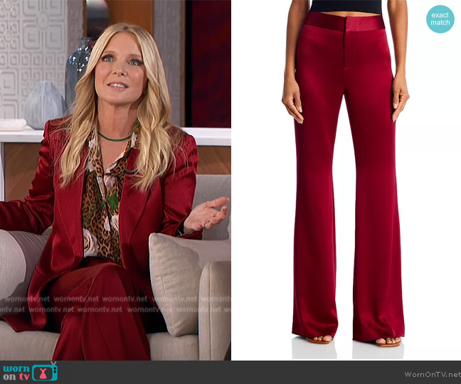 Alice + Olivia Deanna High Rise Slim Bootcut Pants worn by Lauralee Bell on The Talk