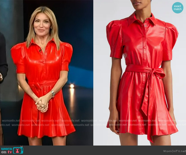 Kit Hoover’s red leather dress on Access Hollywood