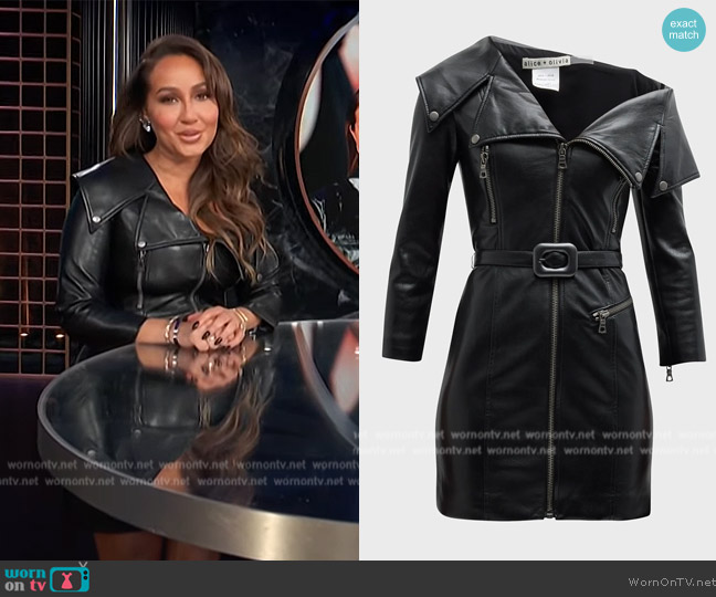 WornOnTV: Adrienne’s black leather moto jacket | Adrienne Houghton
