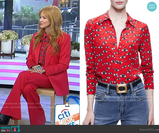 Alice + Olivia Silk Printed Shirt worn by Jewel on Today