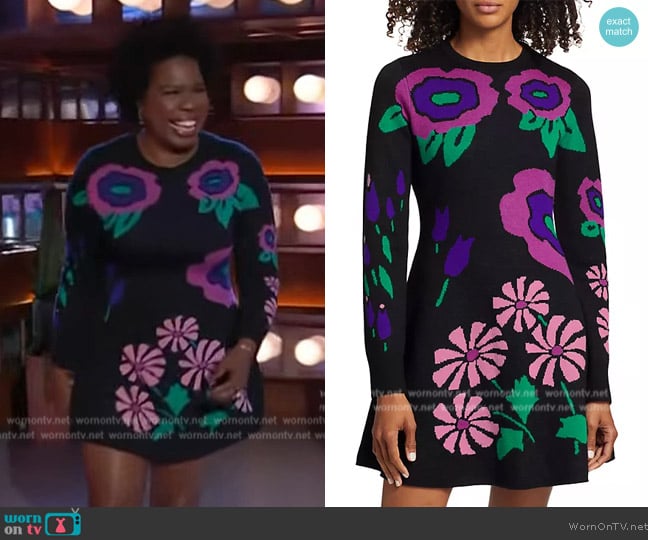 Amur Nataly Fit & Flare Merino Wool Minidress worn by Leslie Jones on The Kelly Clarkson Show