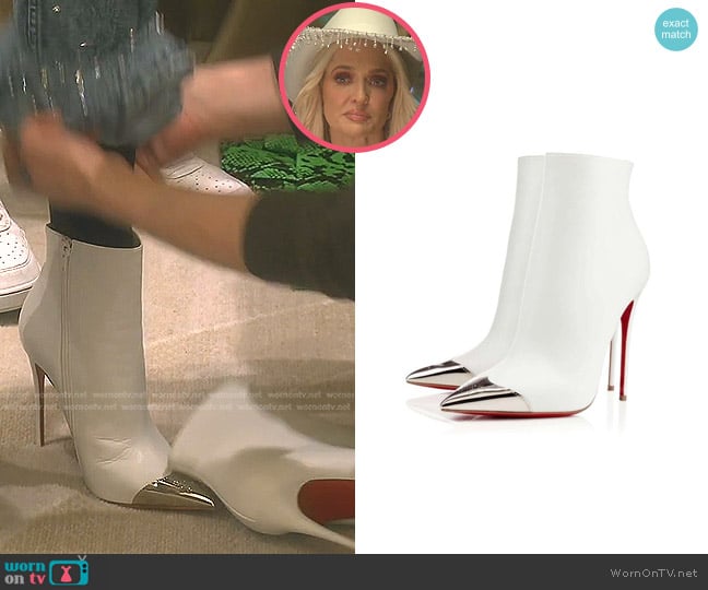 Christian Louboutin Ankle Boot Bianchi worn by Erika Jayne on The Real Housewives of Beverly Hills