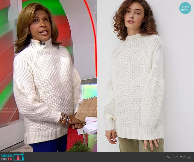 Anthropologie Bia Mock Neck Tunic Sweater worn by Hoda Kotb on Today