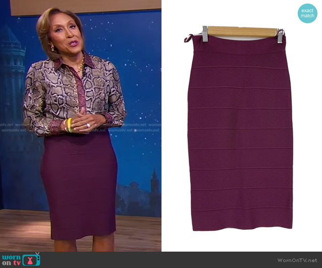 Bcbgmaxazria Leger Bandage Skirt worn by Robin Roberts on Good Morning America