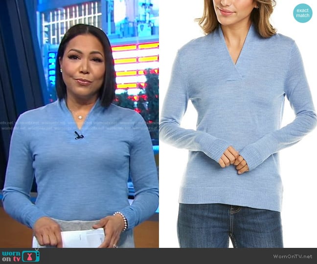 Brooks Brothers Merino Wool Sweater worn by Stephanie Ramos on Good Morning America