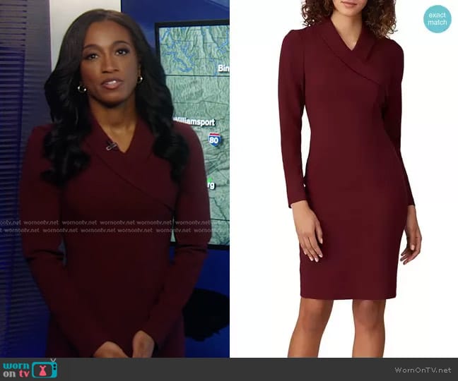 Black Halo Lydia Sheath Dress worn by Brittany Bell on Good Morning America